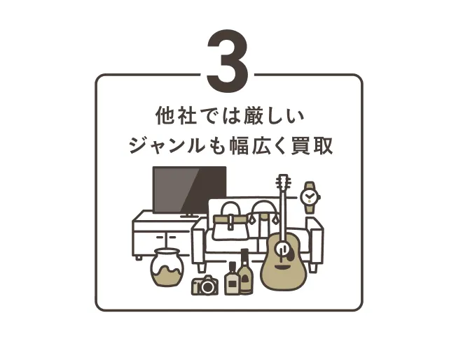 トレファク出張買取を利用するメリット3：他社では厳しいジャンルも幅広く買取